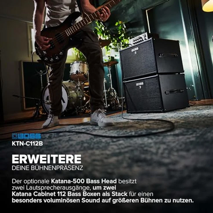 Boss Katana 112 Bass Cabinet, E-Bass Lautsprecherbox mit 1 x 12" NeoDymium Lautsprecher, 250 Watt, schwarz – Bild 4