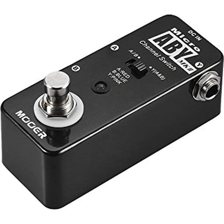 Mooer Micro ABY Box MKII, AB/Y Schalter und Signal Splitter mit 3 In-/Outputs, Metallgehäuse, kompakt 93,5 x 42 x 52 mm, 160 g