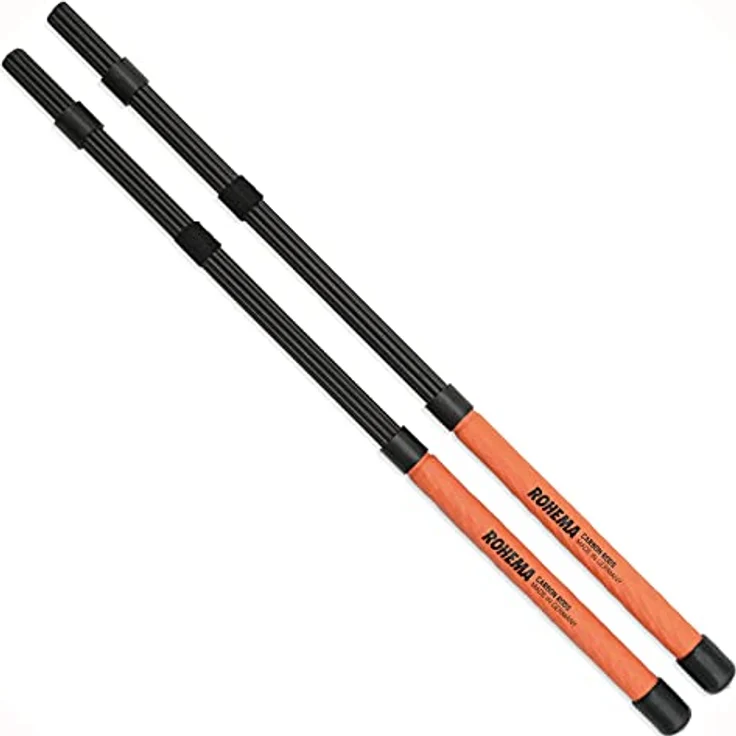 Rohema Rods Carbon, Drumsticks mit Gummigriff, Länge 405mm, Durchmesser 14,7mm, Made in Germany – Bild 1