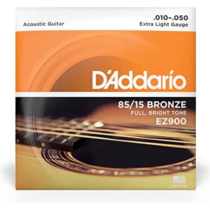 D'Addario EZ900, Gitarrensaiten Westerngitarre, 85/15 Bronze, Extra Light (10-50), korrosionsbeständig, Made in USA – Bild 2