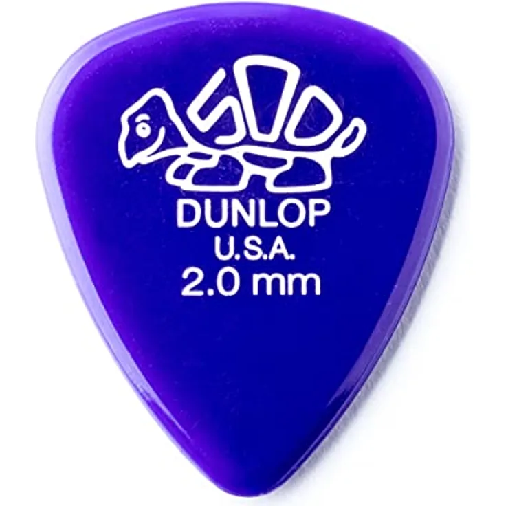 Dunlop Delrin 500 Plektrum Set, 72 Stück, 2,0 mm, dunkelviolett