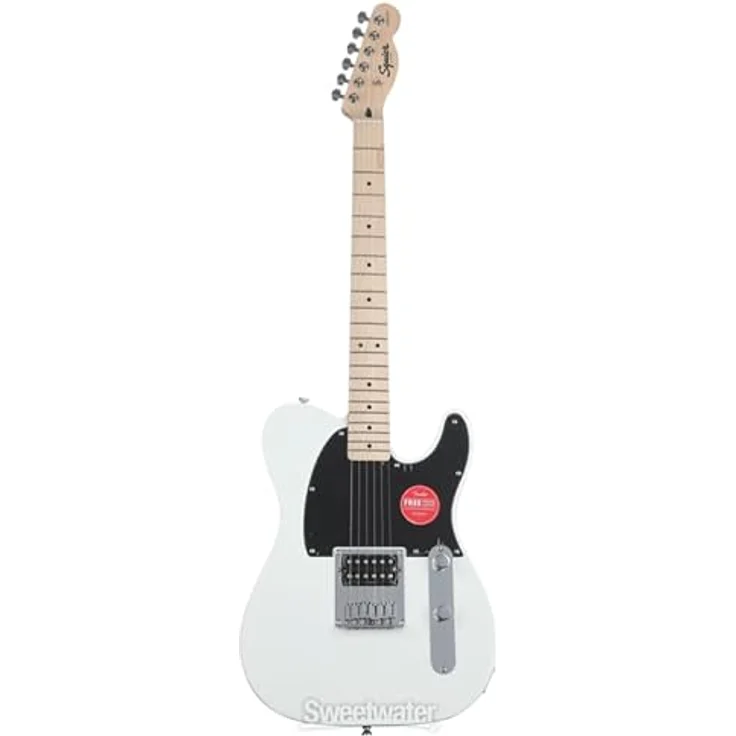 Fender Squier Sonic Esquire H, E-Gitarre mit Ahorn-Griffbrett, schwarzem Schlagbrett, arktisches Weiß – Bild 4