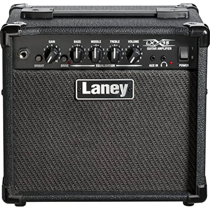 Laney LX15, E-Gitarren-Combo mit 15W Leistung, 3-Band-EQ und Kopfhörerbuchse, Schwarz