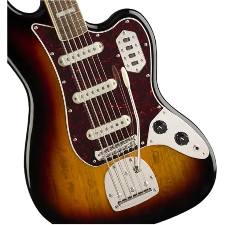 Squier Classic Vibe Bass VI LRL 3TS, 6-saitiger E-Bass mit Pappel-Korpus, Ahorn-Hals, Indischem Lorbeer-Griffbrett, 3-Color Sunburst – Bild 3
