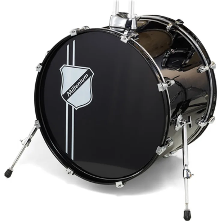 Millenium Focus 20"x16" Bass Drum, schwarze Bass Drum mit folienbezogenem Kessel und chrom Hardware