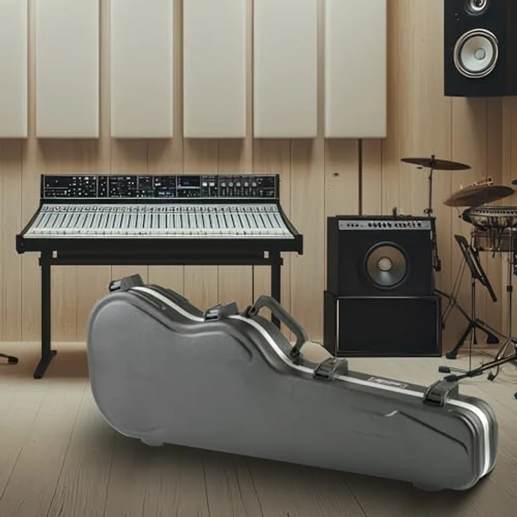 SKB FS-6 Electric Guitar Case, Hartschalen-Gitarrenkoffer für ST-Style und T-Style Modelle, TSA-anerkannte Verriegelung, gepolsterter Griff, schwarz – Bild 5