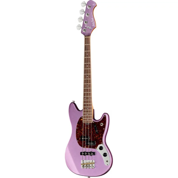 Harley Benton MV-4MSB Burgundy Mist, Short Scale E-Bass mit Erle-Korpus und karamellisiertem Ahorn-Hals