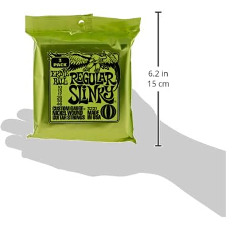 Ernie Ball Regular Slinky E-Gitarrensaiten, 3er-Pack, Nickel Wound, Stärke 10-46, ausgewogener Ton – Bild 3