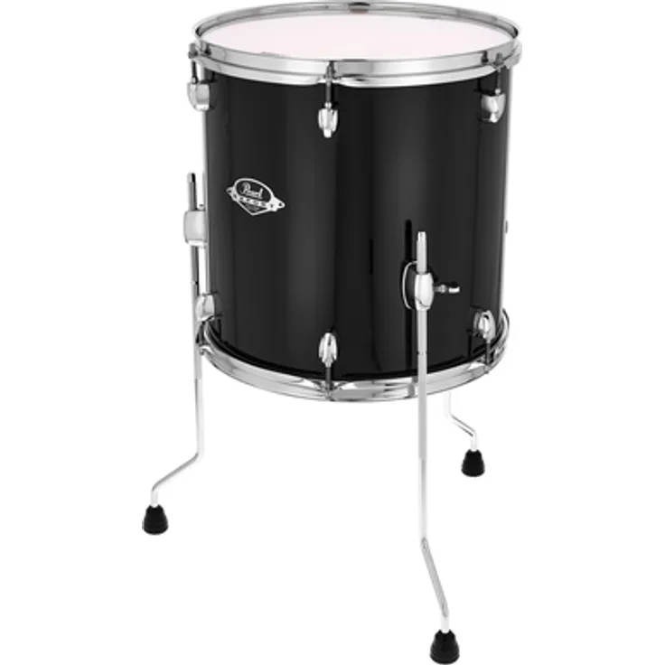 Pearl 14"x14" Export FT Stand Tom, 6-lagiger Pappelkessel, Jet Black Finish mit Chrom Kesselhardware