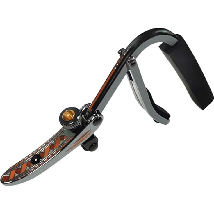 Shubb C1z Rosette, Kapodaster für Akustik-/E-Gitarre, braun mit royal Titanoberfläche – Bild 2