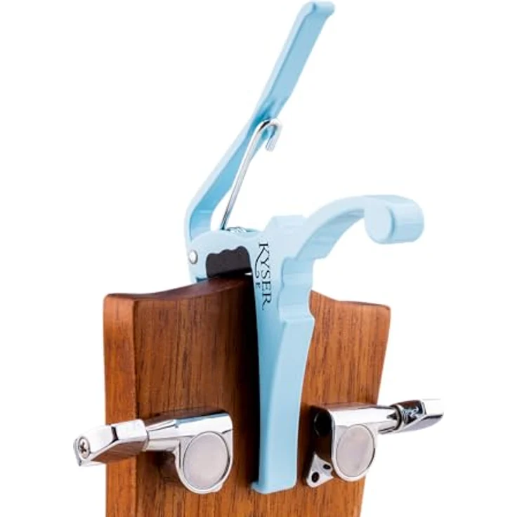 Kyser Fender Classic Capo KGE DBL, Quick Change Kapodaster für E-Gitarre, Daphne Blue, aus Aluminium mit 9,5" Griffbrettradius – Bild 3