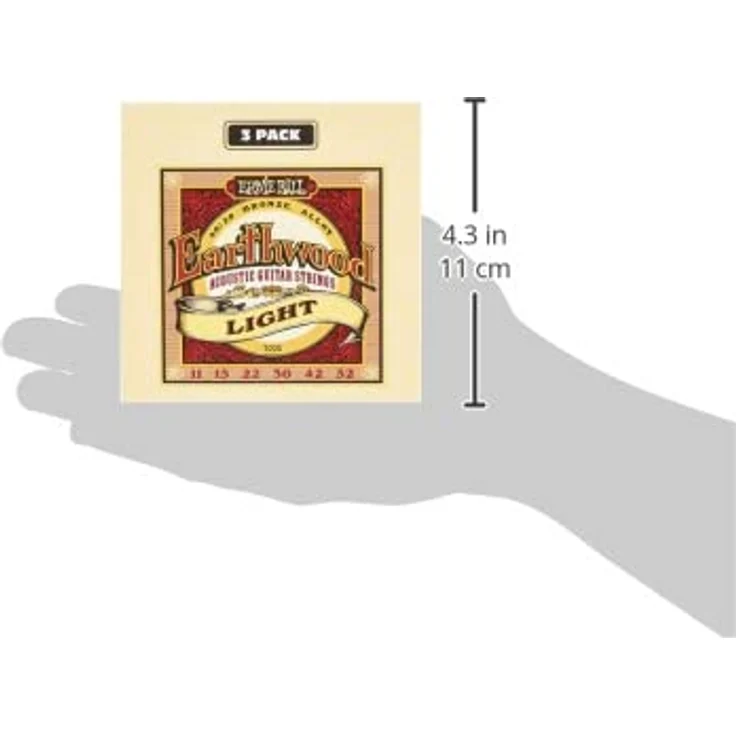 Ernie Ball Earthwood Light Akustik-Gitarrensaiten, 80/20-Bronze, 3 Pakete, Stärke 11–52, frischer Klang und hervorragende Projektion, hergestellt in den USA – Bild 3