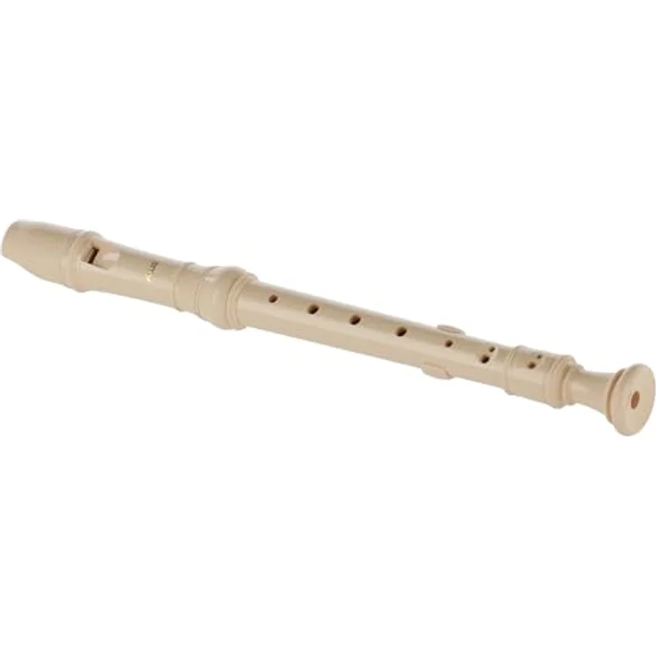 Aulos 302B Elite Soprano Recorder, Blockflöte mit deutscher Griffweise, Doppelloch, gebogenem Windkanal, aus synthetischem Kunstharz, farbe: Elfenbein, inkl. Tasche und Wischerstab – Bild 4