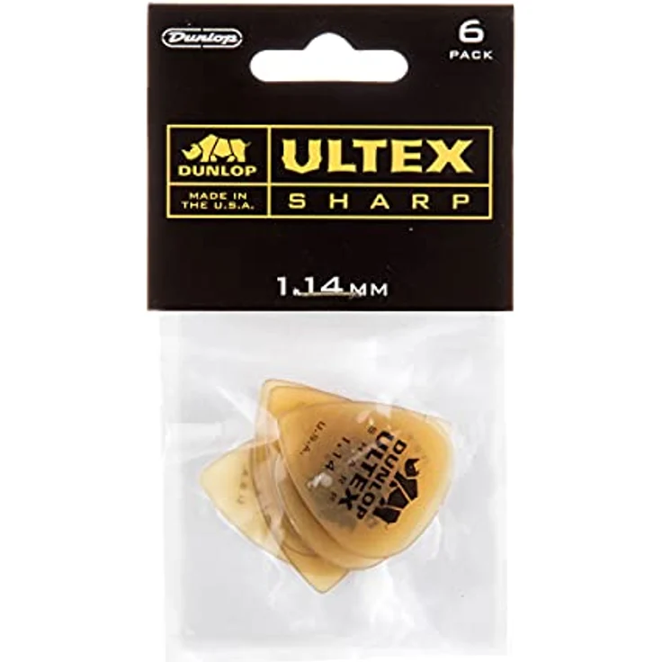 Dunlop Ultex Sharp Players Picks 1.14, Plektrum Set mit 6 Stück, Stärke 1,14 mm – Bild 3