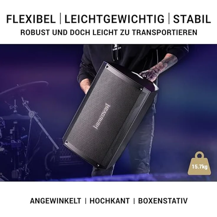 HeadRush FRFR112 MKII, 2500W E-Gitarren- und Bass-Verstärker, 12" Fullrange Lautsprecher mit Bluetooth, inkl. HPF EQ und zwei XLR/TRS Eingängen – Bild 4