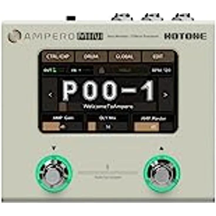 Hotone Ampero Mini Vanilla, Gitarren-Multieffektpedal mit 199 Effekten, 52 Amp Models, 50 Cab Models, 4" Touchscreen und USB-C Anschluss