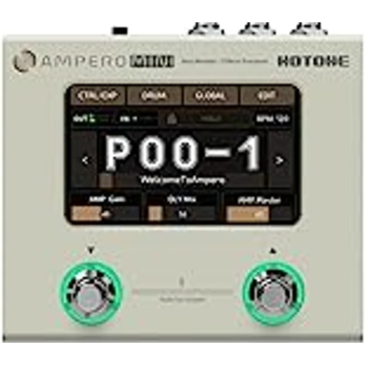 Hotone Ampero Mini Vanilla, Gitarren-Multieffektpedal mit 199 Effekten, 52 Amp Models, 50 Cab Models, 4" Touchscreen und USB-C Anschluss – Bild 1