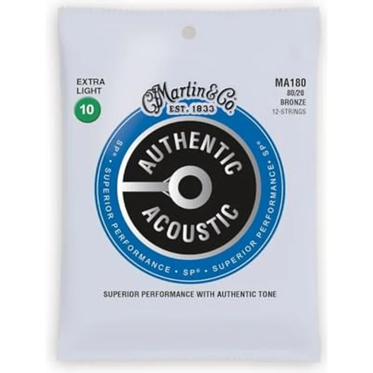 Martin Bronze M180 12-string Gitarrensaiten, extraleicht .010 - .047, 80/20 Bronze – Bild 1