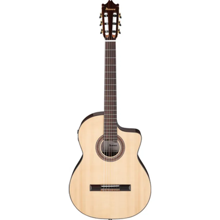 Ibanez GA380CE-NT, Konzertgitarre mit Cutaway, massive Fichtendecke, Palisanderboden und -zargen, Ibanez Undersaddle Tonabnehmer, Natur Hochglanz