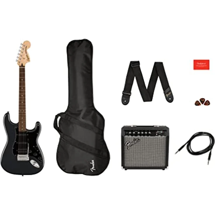 Fender Squier Affinity Strat HSS Pack CFM, E-Gitarren-Set mit Frontman 15G Combo Verstärker, inkl. 3 Monate Fender Play Online-Kurse, schwarz – Bild 2