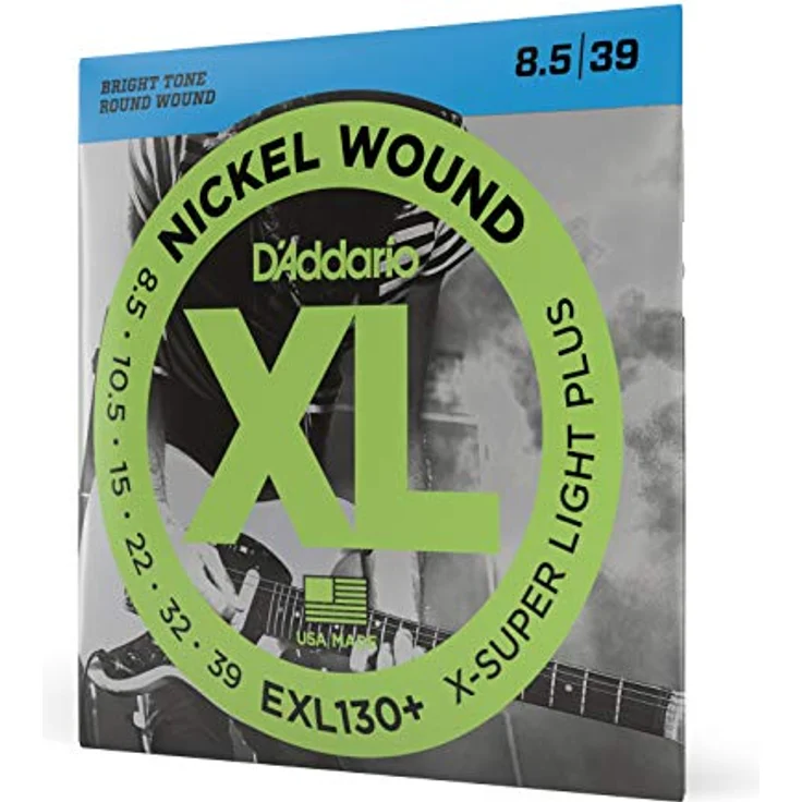 D'Addario XL Nickel EXL130+ E-Gitarrensaiten, 8,5-39, vielseitiger, heller Ton mit Hex-Core-Technologie, hergestellt in den USA – Bild 1