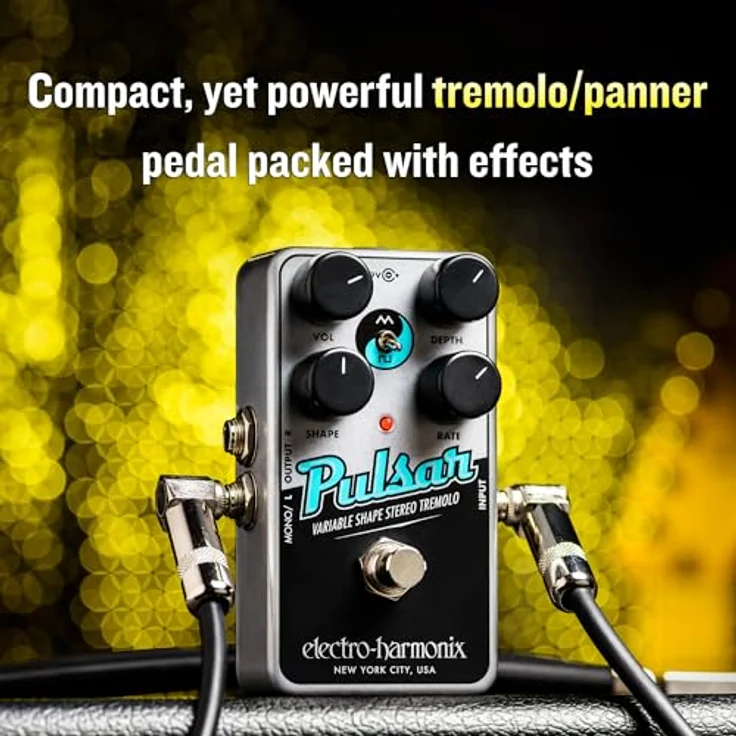 Electro Harmonix Nano Pulsar Tremolo, kompaktes Tremolo/Panner Effektpedal für E-Gitarre, Mono-/Stereo-Ausgang, Triangle/Square Wave-Modus – Bild 7