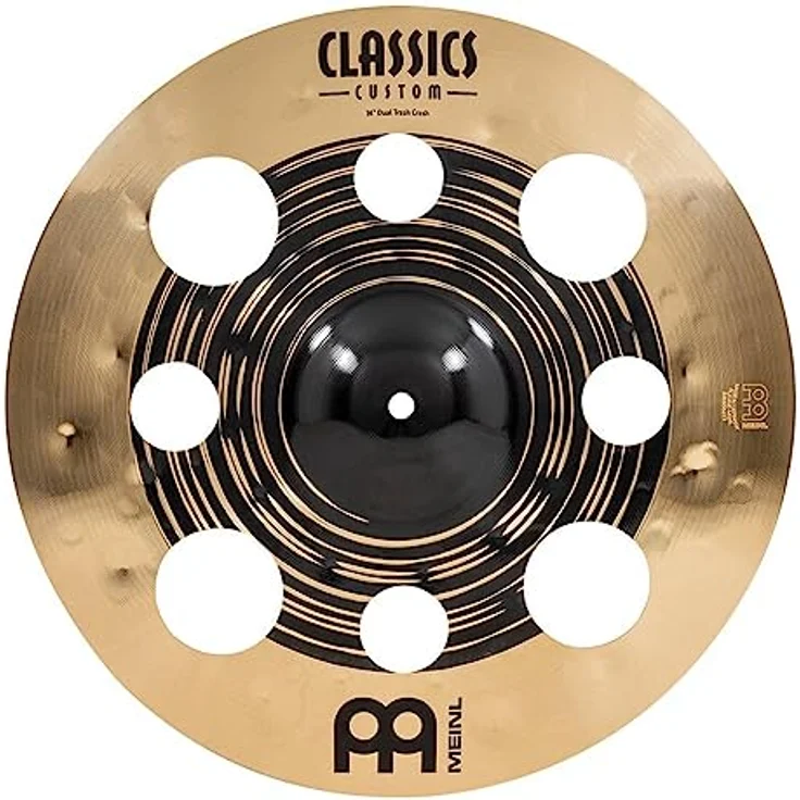 Meinl Classics Custom Dual 16 Zoll Trash Crash, Schlagzeugbecken aus B12 Bronze mit dunklem und brillantem Finish, explosive, trockene Ansprache – Bild 1