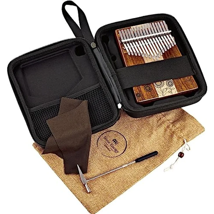 Sonic Energy Schallloch Kalimba KL1706H – C-Dur, 17 Töne aus Ahorn- und Akazienholz – Inkl. Etui, Leinentasche, Stimmhammer und Poliertuch, ideal für Meditation und Yoga – Bild 3