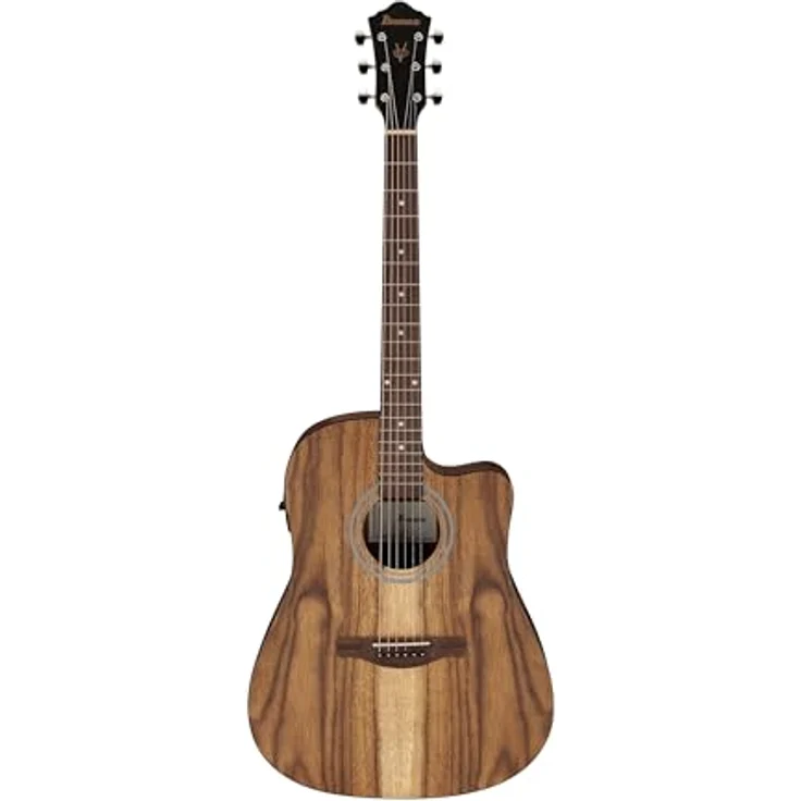 Ibanez V Akustikgitarre 6-String mit White Siris Deck und Nandu-Holzgriffbrett, Open Pore Brown, mit Ibanez Undersaddle Pickup und AEQ-2T Vorverstärker – Bild 2
