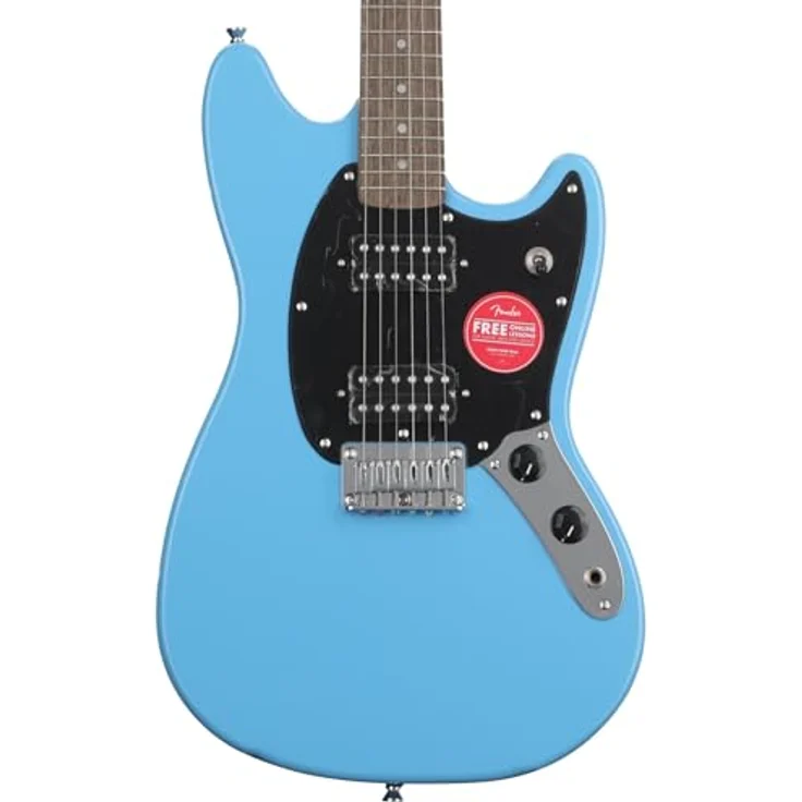 Squier Sonic Mustang HH, E-Gitarre mit 2x Ceramic Humbuckern, California Blue – Bild 4