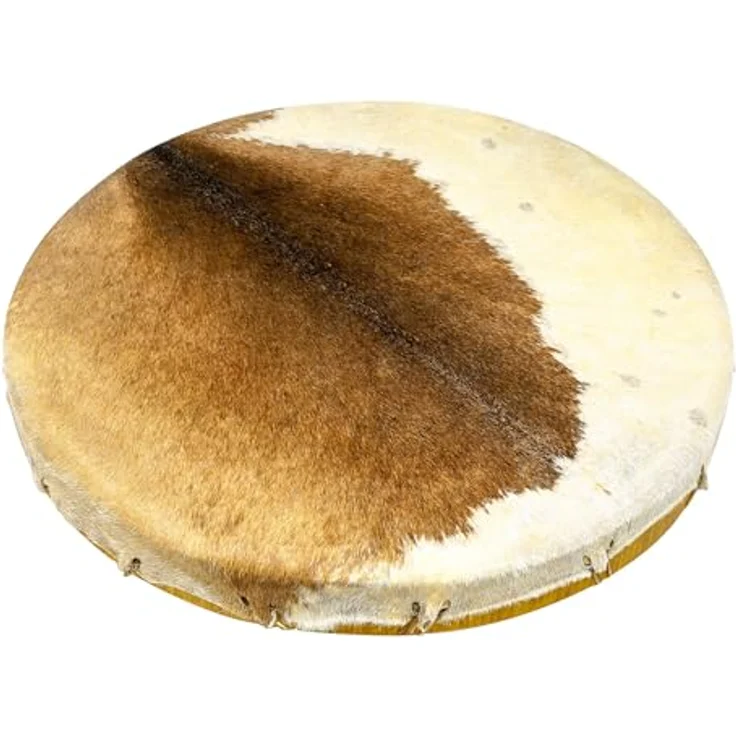Terre Shaman Drum Goat Skin 50cm, runde Schamanentrommel aus Ziegenhaut mit Mahagoni-Rahmen, inkl. Schlägel – Bild 1