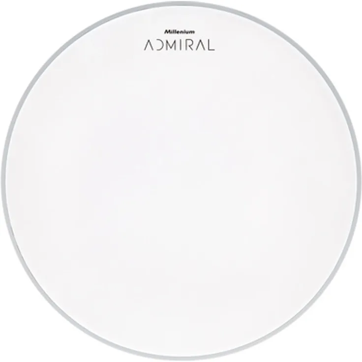 Millenium 18" Admiral Coated, Schlagzeugfell einlagig mit 10-mil Dicke, weiß aufgerauht, offener und warmer Ton