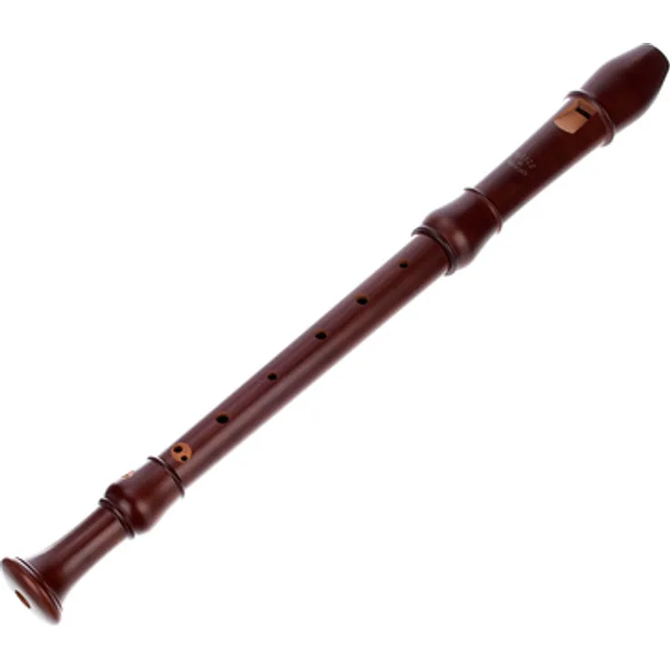 Moeck 2303 Flauto Rondo Alto, Barocke Altblockflöte aus gebeiztem Birnbaum, 3-teilig, inkl. Baumwolltasche mit Ledereinfassung, a'=442Hz