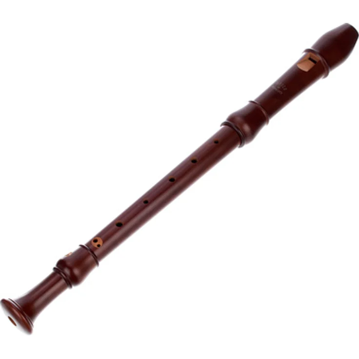 Moeck 2303 Flauto Rondo Alto, Barocke Altblockflöte aus gebeiztem Birnbaum, 3-teilig, inkl. Baumwolltasche mit Ledereinfassung, a'=442Hz