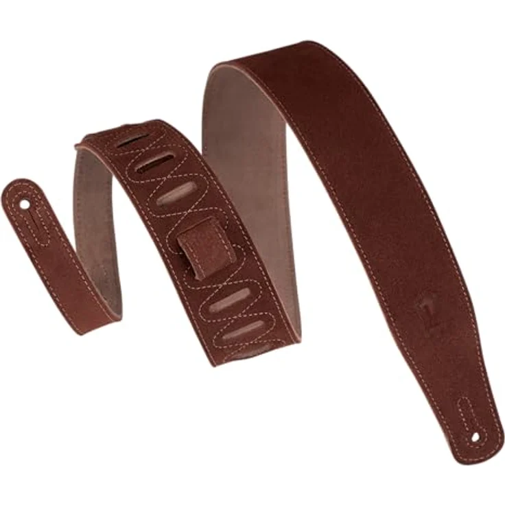 Levys Rust Suede Strap 2,5", Gitarrengurt aus hand-brushed Leder, rost-braun, verstellbar von 97 cm bis 130 cm – Bild 1