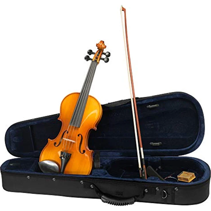 CASCHA 4/4 Violine Set mit Hardcase, vollmassive Geige für Anfänger mit Bogen, Kolophonium und Ersatz-Saiten, ideal für Jugendliche und Erwachsene – Bild 3