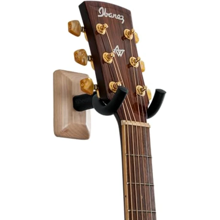 Gator Frameworks GFW-GTR-Hanger Maple, Wandmontage Gitarrenständer für E-Gitarren und Bässe, mit schwarzem Schaumstoffkissen, Maple-Finish – Bild 7
