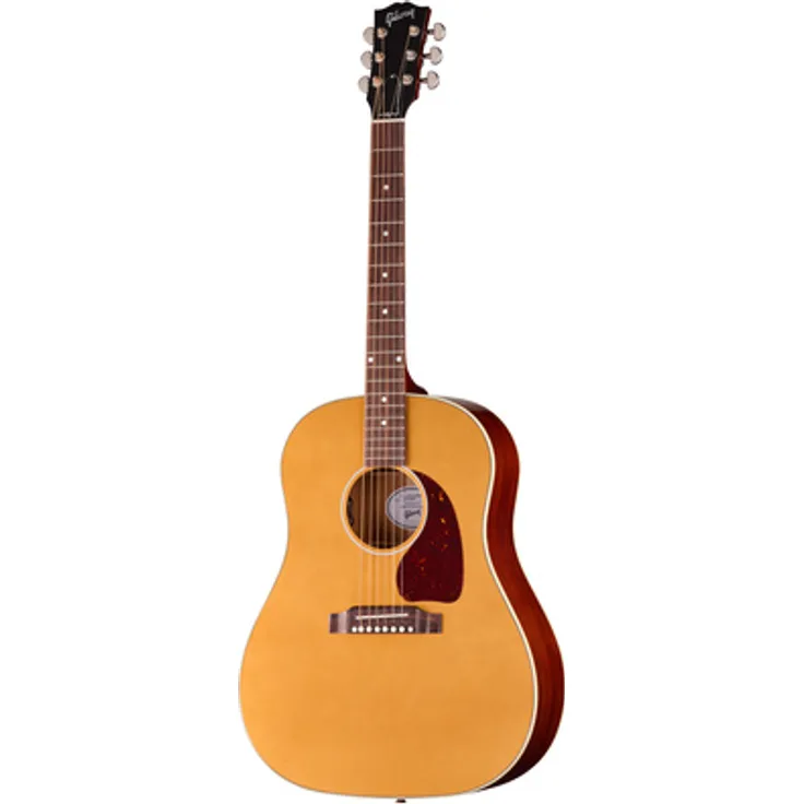 Gibson J-45 Standard Gold Top, Westerngitarre Dreadnought mit LR Baggs VTC Tonabnehmer, Mahagoni-Hals, inklusive Koffer, Goldtop-Finish