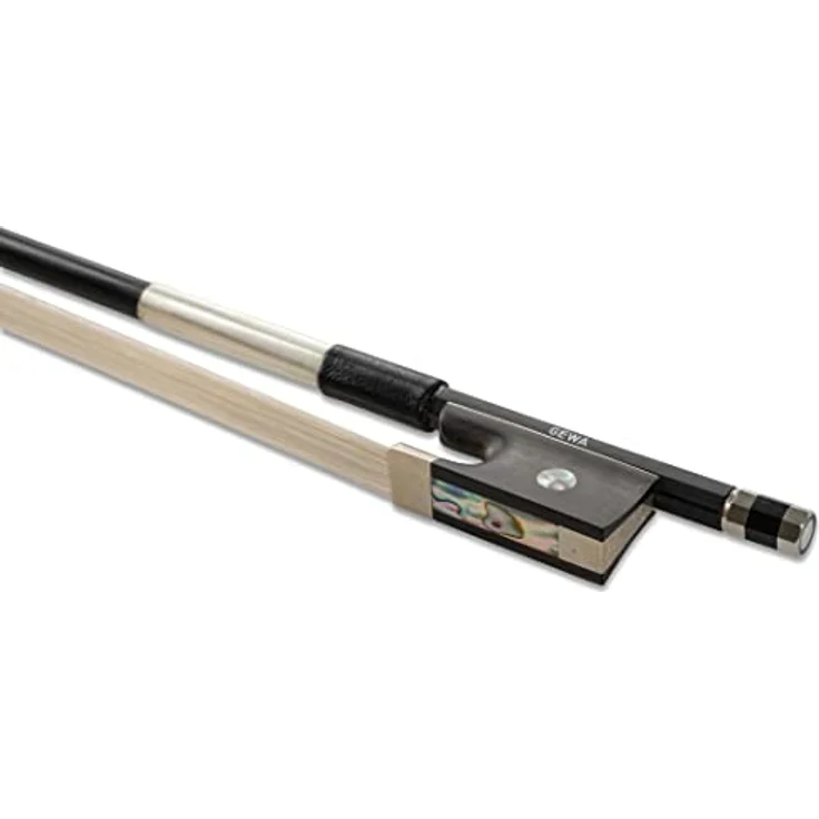 Gewa Carbon Student Violin Bow 1/2, runde Karbonstange mit Neusilber-Bewicklung und Ebenholzfrosch – Bild 2