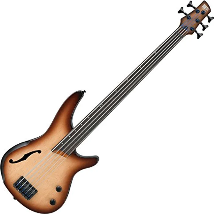 Ibanez SRH505F-NNF Bass Workshop, Fretless 5-Saiter E-Bass mit Fichten Decke, Okume Boden und AeroSilk Piezo System, Natural Browned Burst Flat – Bild 1