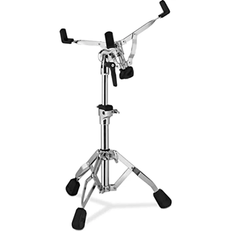 DW PDP 800 Snare Stand, mittelschwerer Snare Drum Ständer mit stufenloser Winkelverstellung und Memory Lock, doppelstrebig, rutschfeste Gummifüße