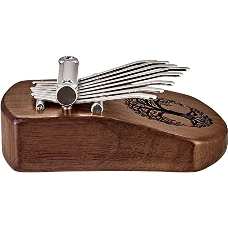 Meinl 8 Notes Solid Walnut Kalimba, Sonic Energy Serie mit Baum des Lebens Schnitzerei, 8 Zungen aus verchromtem Stahl, Korpus aus Walnussholz, Stimmung: C Major – Bild 5