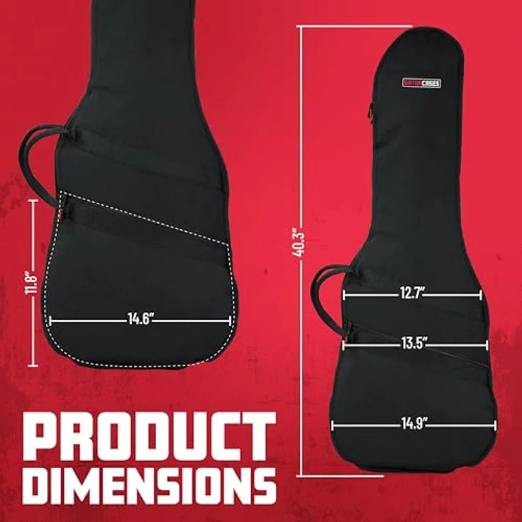 Gator Electric Guitar Gigbag, Gitarrentasche mit 10mm Polsterung, Schultertrageriemen, verstärkt an Kopfplatte und Brückensektion, Nylon, 96,5 cm x 38,0 cm x 8,9 cm, 0,68 kg – Bild 6