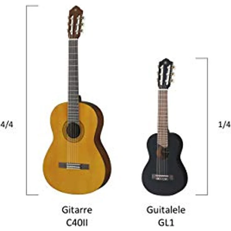 Yamaha GL1 Black, Gitarlele mit 6 Saiten, Fichtendecke, Meranti Body, Sonokeling Griffbrett, inkl. Gig Bag – Bild 2