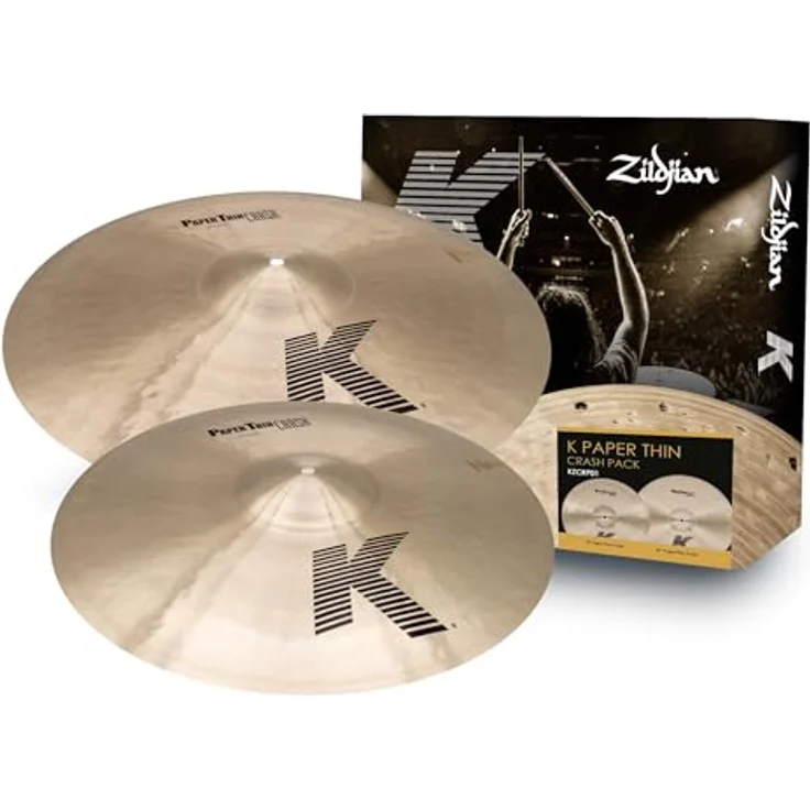 Zildjian K Series Paper Thin Crash Set, Schlagzeugbecken mit 18" und 20" K Paper Thin Crash, B20 Bronzelegierung, explosiver dunkler Sound, hohes Spielgefühl – Bild 1