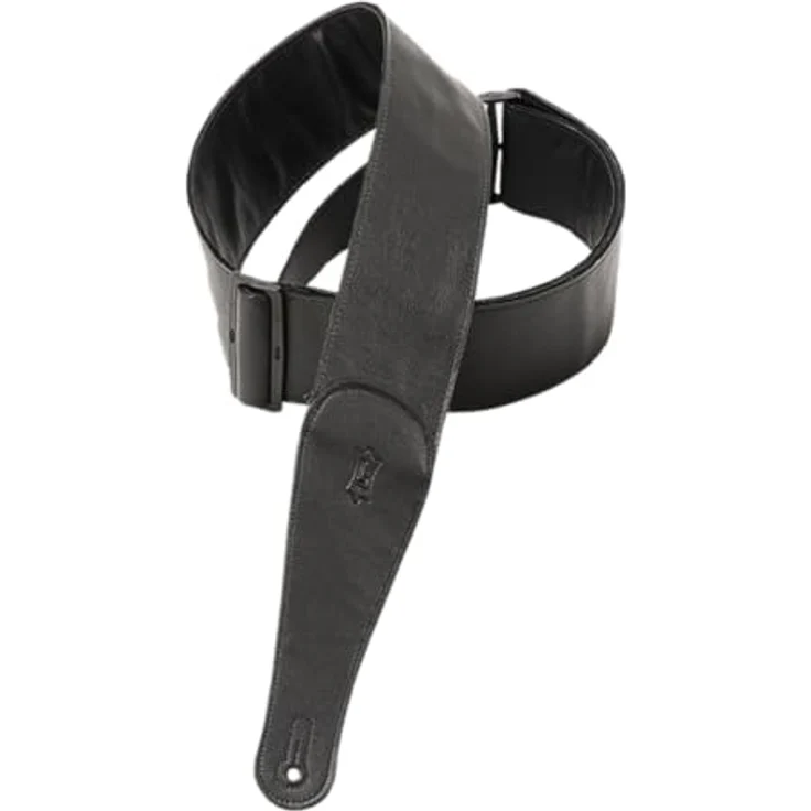 Levys Garment Leather Strap 3" BK, Gitarrengurt aus Bekleidungsleder, schwarz, verstellbar von 114 cm bis 175 cm – Bild 2