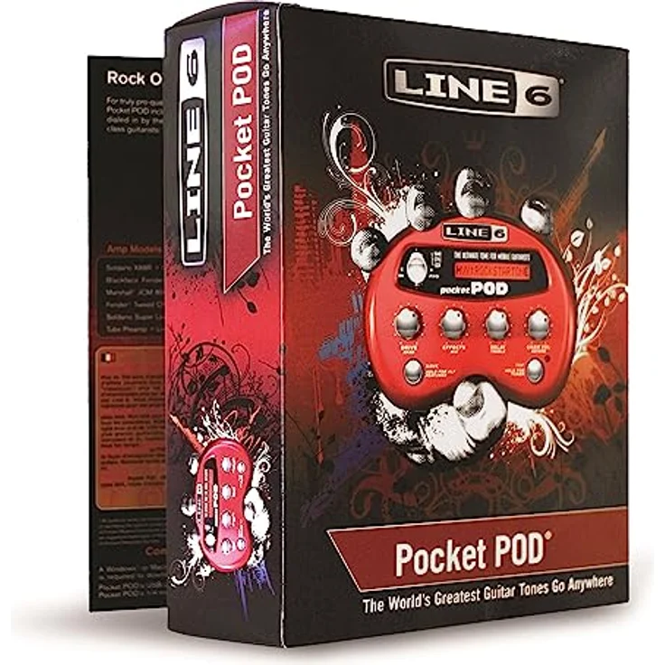 Line6 Pocket Pod, Gitarren-Multieffekte mit 32 Amp Modellen, 16 Effekten und über 300 Presets, schwarz – Bild 3