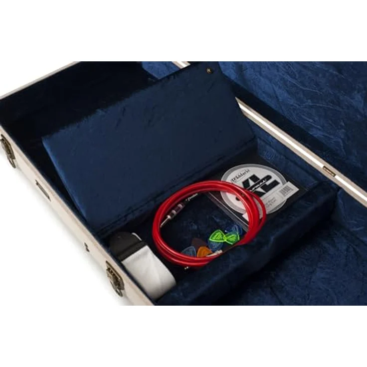 Gator Journeyman Bass Case GW-JM BASS, Koffer für E-Bass mit Sackleinen-Außenmaterial, beige, Innenfutter aus königsblauem Knautschsamt – Bild 8