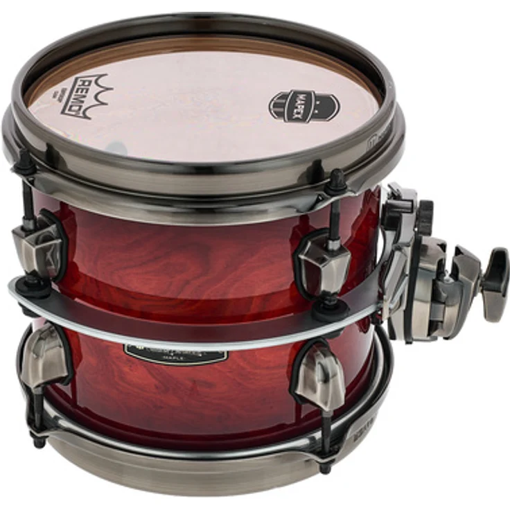 Mapex 08"x07" Saturn VI Tom Tom EC, 6-lagiger Ahorn-Walnussholzkessel mit Maple Burl Veneer, hochglanz lackiert, Maple Burl Blaze Finish, Black Brushed Hardware, SONIClear Tomhaltesystem