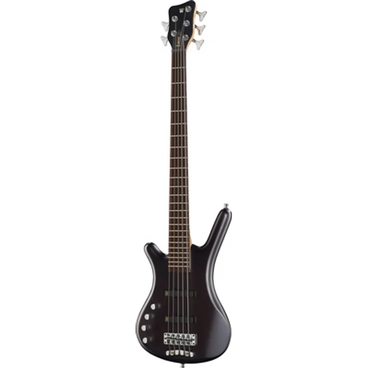 Warwick RB Corvette Basic 5 NBTS LH, Linkshand E-Bass mit Erle Korpus, aktiven MEC J/J Tonabnehmern und Nirvana Black Transparent Satin Finish